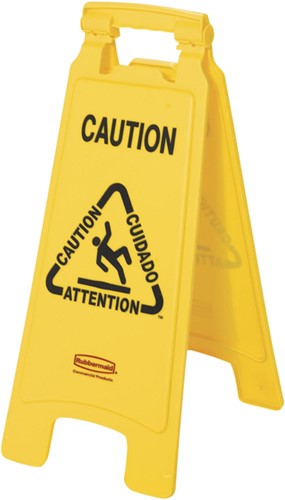 Waarschuwingsbord Rubbermaid tweezijdig meertalig 1 Stuk