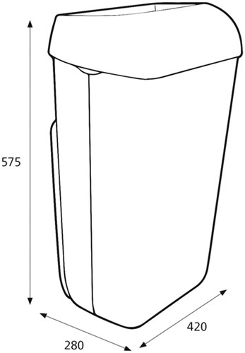 Afvalbak Katrin open inworp 50 liter wit 1 Stuk-3