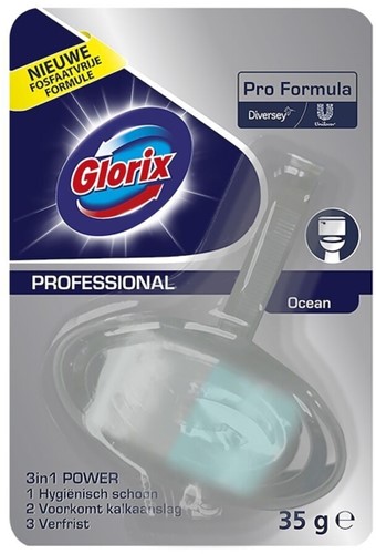 Toiletblok Glorix ocean fresh met houder 1 Stuk