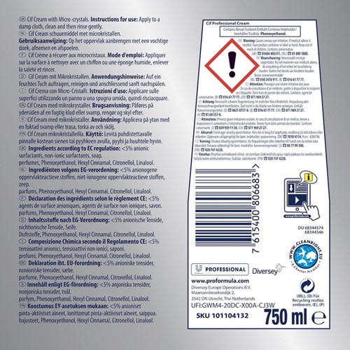 Schuurmiddel Cif cream 750ml 750 Milliliter-3