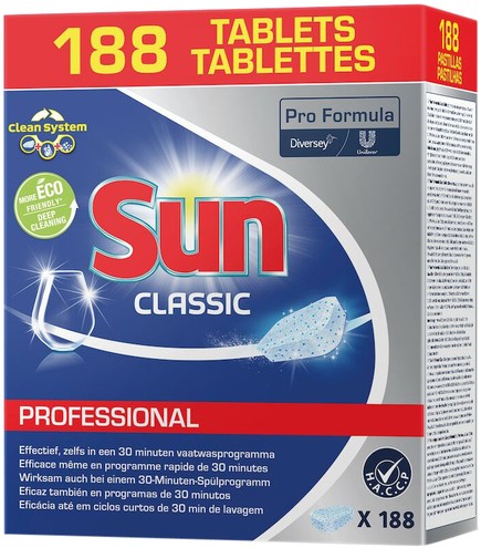 Vaatwastabletten Sun Professional Classic 188st 188 Stuk
