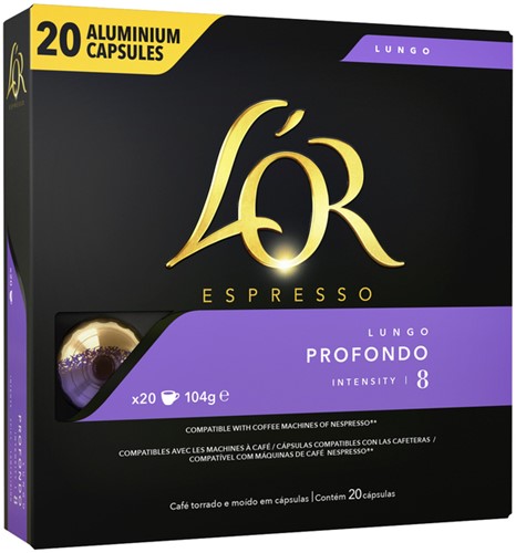 Koffiecups L'Or espresso Lungo Profondo 20st 20 Stuk-3