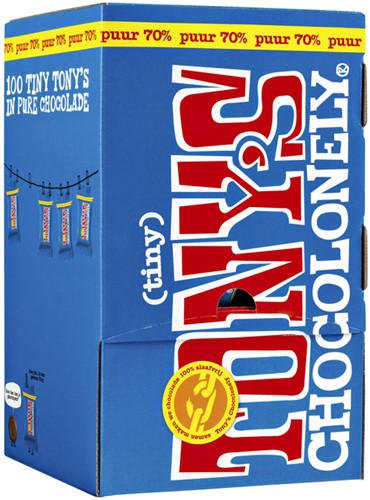 Chocolade Tony Chocolonely tiny puur doos 100 st 100 Stuk-3