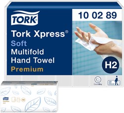 Handdoek Tork H2 Premium 2laags 212x255mm wit 21 pak
