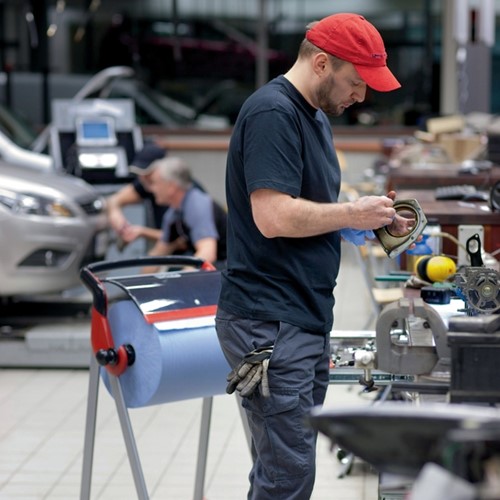 Poetspapierdispenser Tork W1 vloerstandaard rood 1 Stuk-1