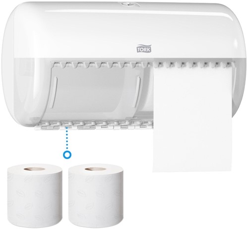 Toiletpapierdispenser Tork T4 duo wit 1 Stuk-2