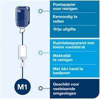 Poetspapierdispenser Tork M1 Elevation klein wit 1 Stuk-3