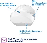 Toiletpapierdispenser Tork T1 jumbo wit 554000 1 Stuk-3