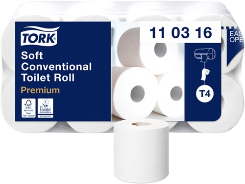Toiletpapier Tork T4 Premium 3laags 250 vel wit 8 Rol