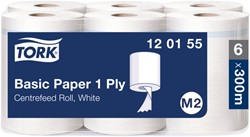 Poetspapier Tork M2 Universal 1laags 300m wit 6 Rol