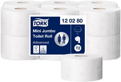 Toiletpapier Tork T2 Advanced jumbo klein wit 12 Rol