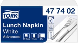 Lunchservet Tork Advanced achtstevouw wit 200 Vel