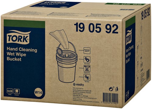 Handreinigingsdoek Tork W14 Premium emmer 1-laags 58 vel wit 190592-3