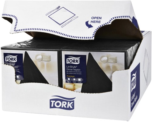 Dinerservet Tork Linstyle Premium zwart 478726 50 Vel-2