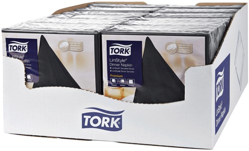 Dinerservet Tork Linstyle Premium zwart 478726 50 Vel-3