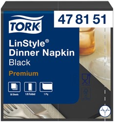 Dinerservet Tork Linstyle Premium zwart 478151 50 Stuk