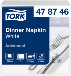 Dinerservet Tork Advanced vierdevouw 150 vel wit 150 Vel