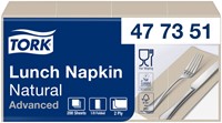 Lunchservet Tork Advanced achtstevouw naturel 200 Stuk