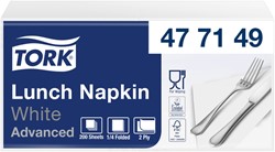 Lunchservet Tork Advanced vierdevouw wit 200 Stuk