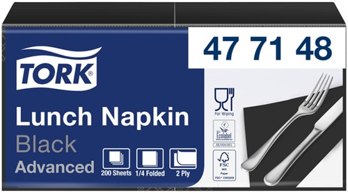 Dinerservet Tork Linstyle Premium zwart 478151 50 Stuk-1