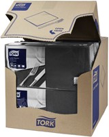 Lunchservet Tork Advanced vierdevouw zwart 200 Vel-2