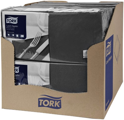 Lunchservet Tork Advanced vierdevouw zwart 200 Vel-3