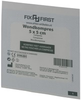 Gaascompres Fixfirst steriel 5x5cm 16 Stuk