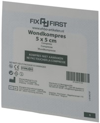 Gaascompres Fixfirst steriel 5x5cm 16 Stuk