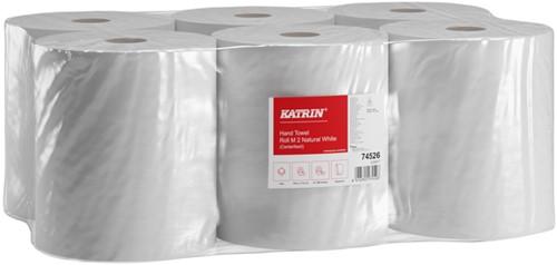 Poetspapier Katrin medium 2-laags wit 74526 6 Rol-2