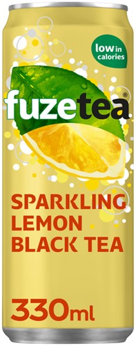 Frisdrank Fuze Tea Black Tea sparkling lemon 330ml 330 Milliliter