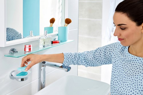 Zeephouder tesa® Smooz hoogglans verchroomd metaal zelfklevend-1