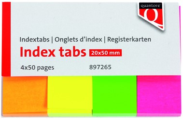 Indextabs Quantore 20x50mm neon 200 stuks