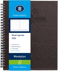 Agenda 2026 Ryam Weekplan Wire-o 7d/2p zwart 1 Stuk