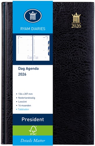 Agenda 2026 Ryam President Mundior 1dag/1pagina zw 1 Stuk