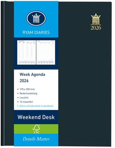 Agenda 2026 Ryam Weekend Desk Lazio 7d/2p assorti 1 Stuk-3