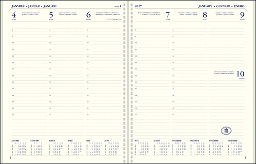 Agenda 2027 Ryam Executive Nappa 7dagen/2pagina's ringplastic zwart-1