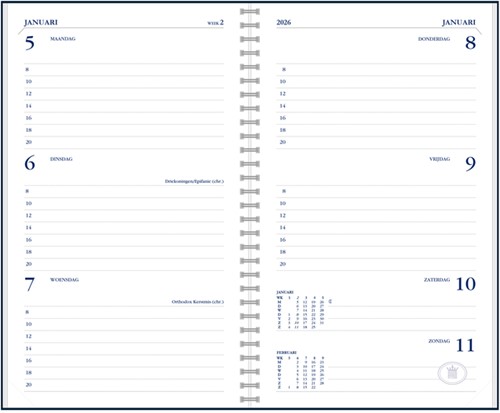 Agendavulling 2026 Ryam Memoplan 7 7d/2p wt 1 Stuk