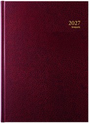 Agenda 2027 Brepols Bremax Santex A4 1dag/1pagina 4 kolommen bordeaux