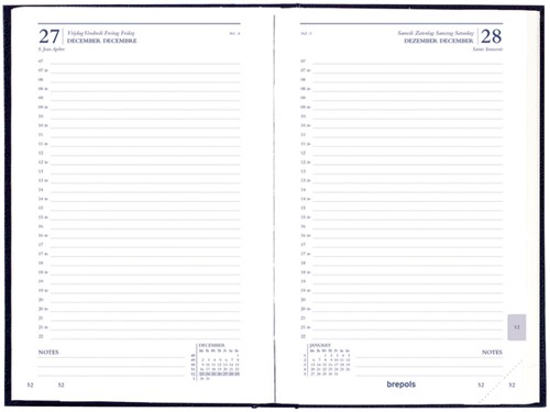 Agenda 2026 Brepols Saturnus Luxe 1d/1p blauw 1 Stuk-2