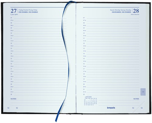 Agenda 2027 Brepols Saturnus Luxe 1dag/1pagina blauw-2