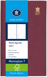 Agenda 2027 Ryam Memoplan 7 Mundior 7dagen/2pagina's bordeaux