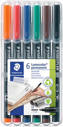 Viltstift Staedtler OHP Lumo M 317 perm wp6 6 Stuk