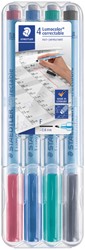 Viltstift Staedtler OHP Lumo F 305 correctable ass 4 Stuk