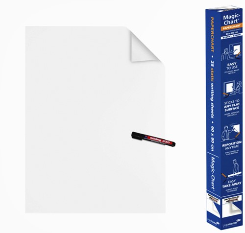 Magic chart Legamaster Paperchart 60x80cm wit 25v 25 Vel