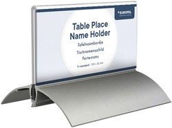 Tafelnaambord Europel 52x100mm acryl aluminium 2 Stuk