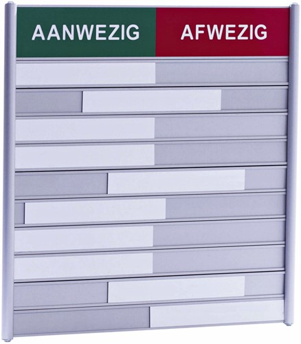 Aan afwezigheidsbord voor 10 namen 1 Stuk