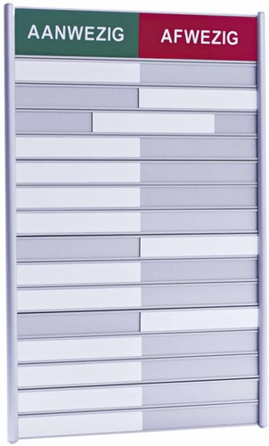 Aan afwezigheidsbord voor 15 namen 1 Stuk