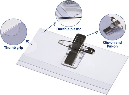 Badge Europel met clip+speld 75x40mm 24st 1 Stuk-2