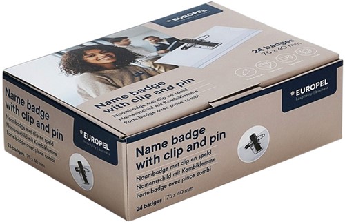 Badge Europel met clip+speld 75x40mm 24st 1 Stuk-1
