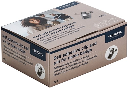 Clip met speld Europel zelfklevend tbv badges 1 Stuk-5
